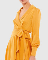 Yellow Short Wrap Dress